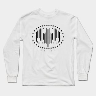 Keaton '89 Abstract Bar Code (BLACK) Long Sleeve T-Shirt